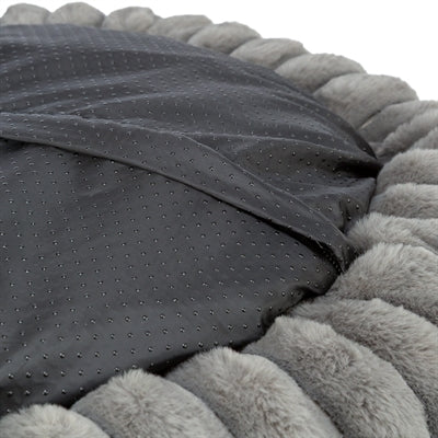 Trixie Hundekorb Lonni, Rund, Breites Rippstrickstoff, Anthrazit