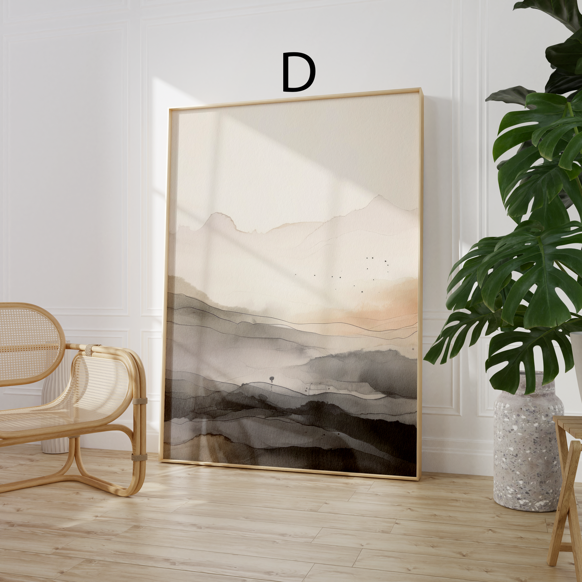 Abstract Art Poster · Gift Idea · Black Gold Geometric Shapes Minimalist Wall Art · Unframed Decorative Print
