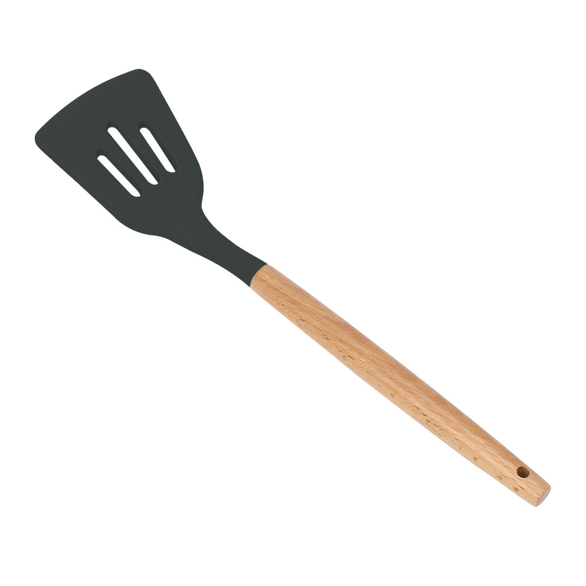 Ustensiles de cuisine en silicone avec manche en bois