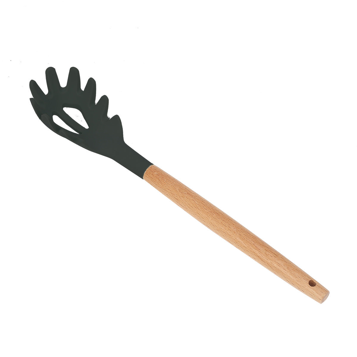 Ustensiles de cuisine en silicone avec manche en bois