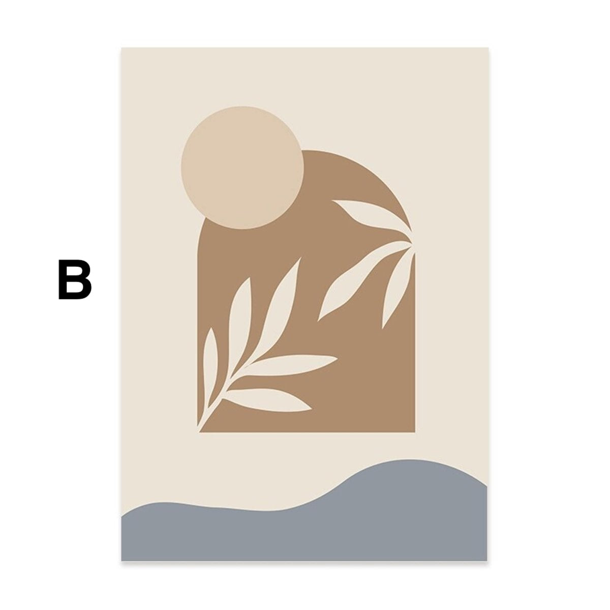 Boho-style potted plant poster as a decorative print, unframed