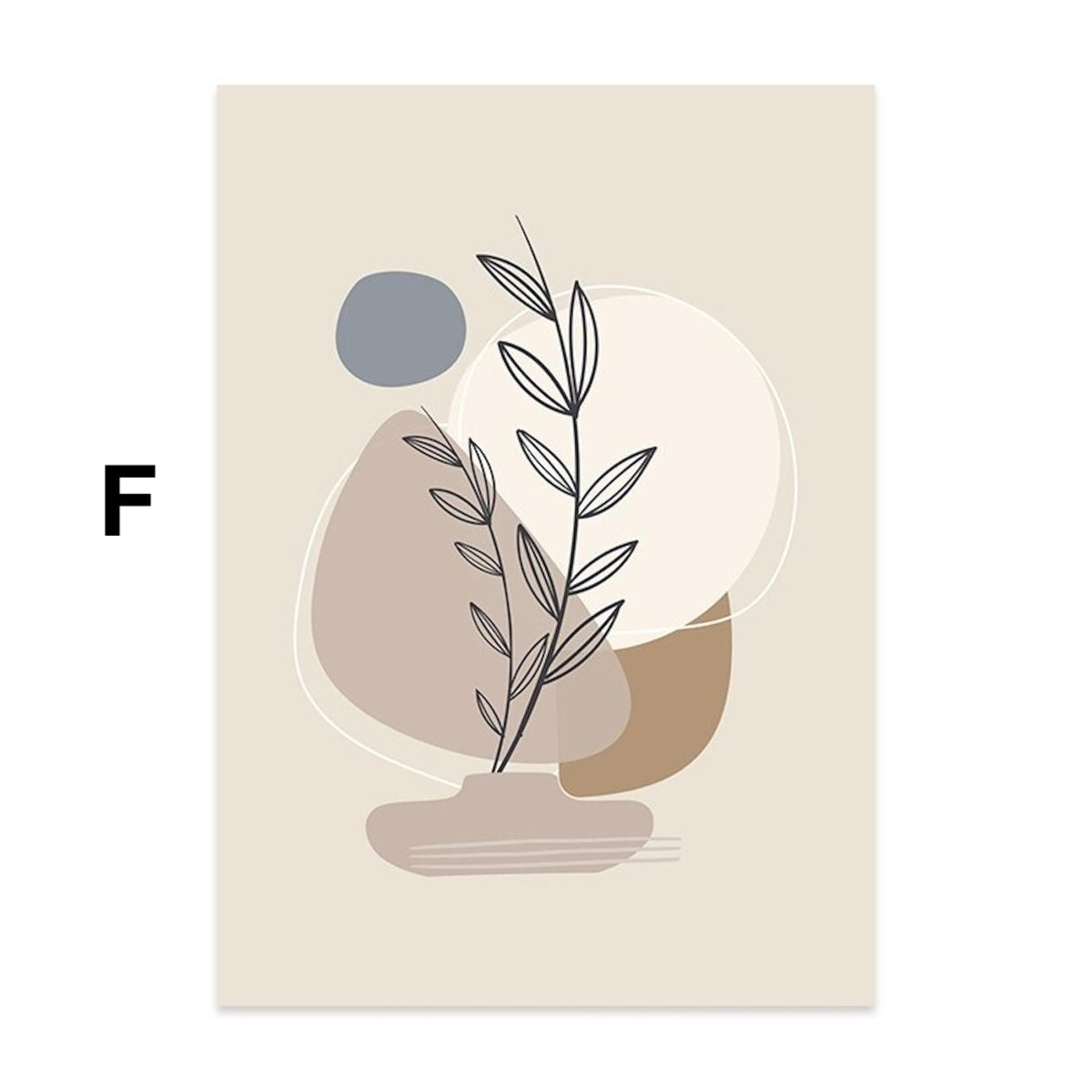 Boho-style potted plant poster as a decorative print, unframed